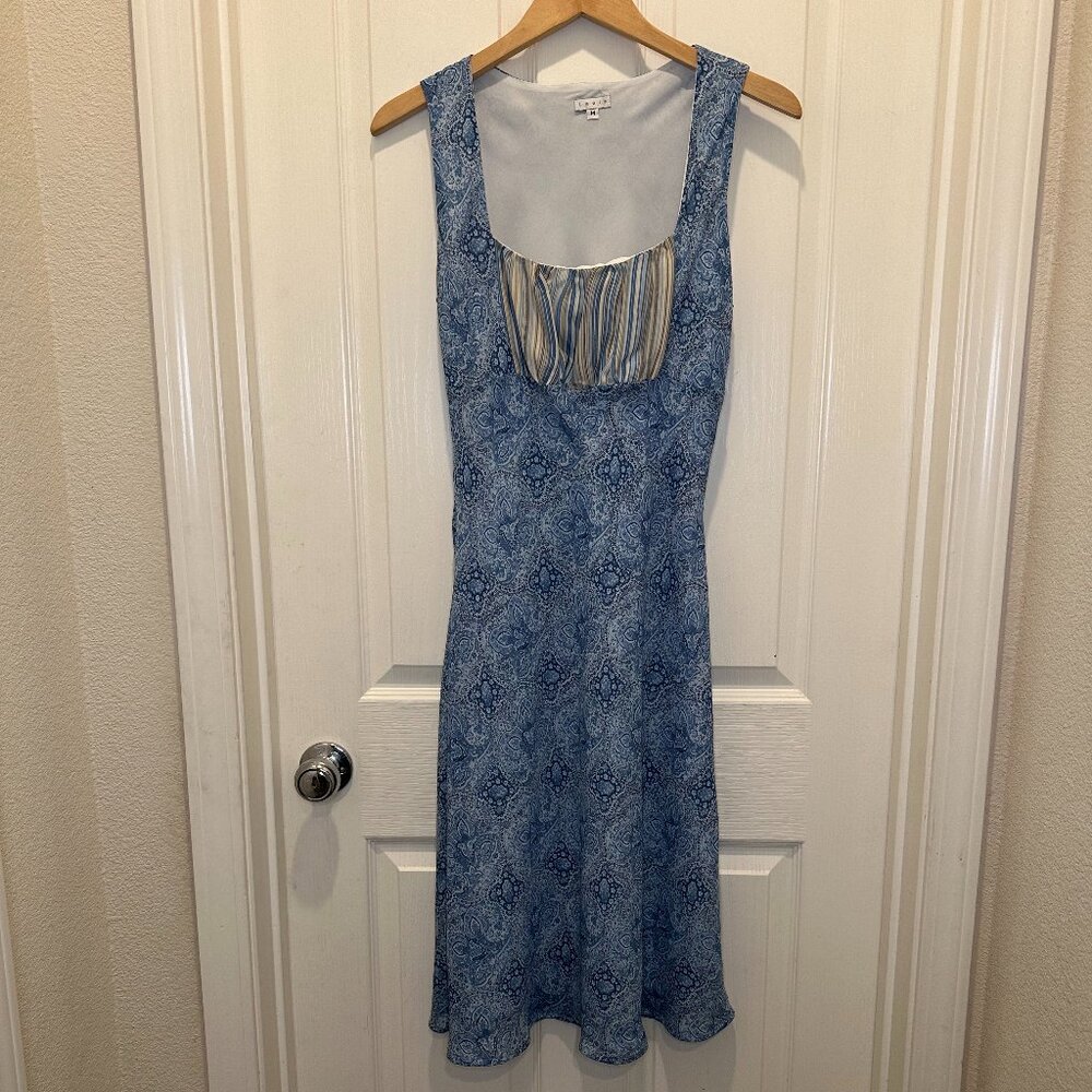 Lapis Dress Blue Paisley Y2k Bias Cut Size M